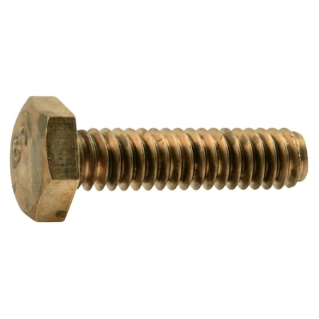 Midwest Fastener Not Graded, 1/4"-20 Hex Head Cap Screw, Plain Silicon Bronze, 1 in L, 8 PK 39323